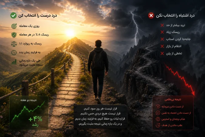 هدف معامله‌گری این نیست که بدون درد زندگی کنیم؛ هدف این است که دردهای درست را انتخاب کنیم.